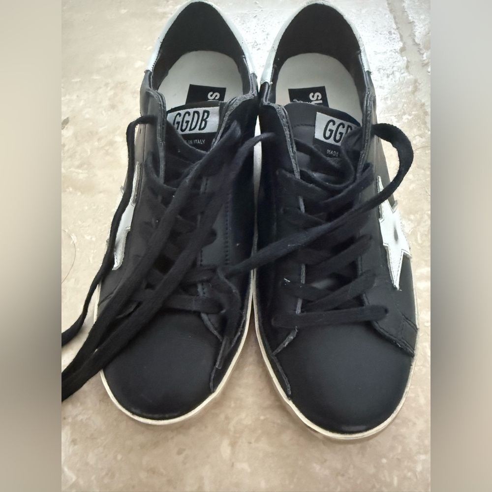 Golden Goose EUC Superstar Black Leather Trainers Size 37 - Picture 3 of 14